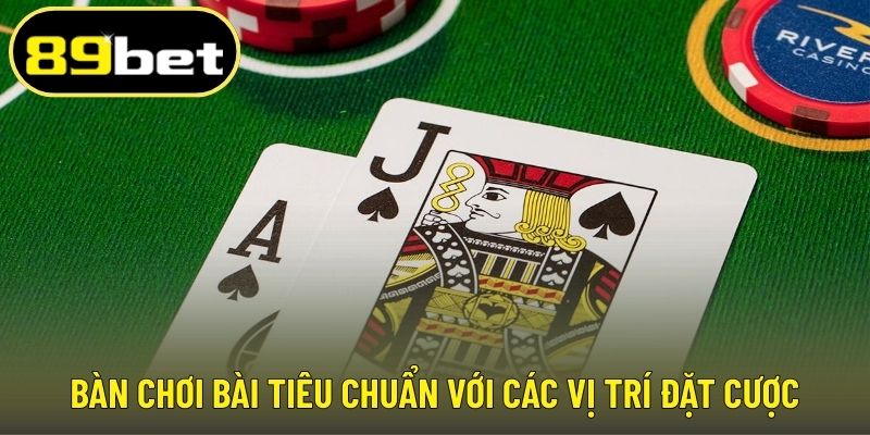 Bàn chơi bài tiêu chuẩn với các vị trí đặt cược