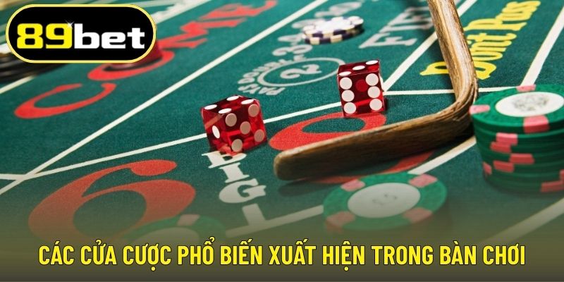 Các cửa cược phổ biến xuất hiện trong bàn chơi